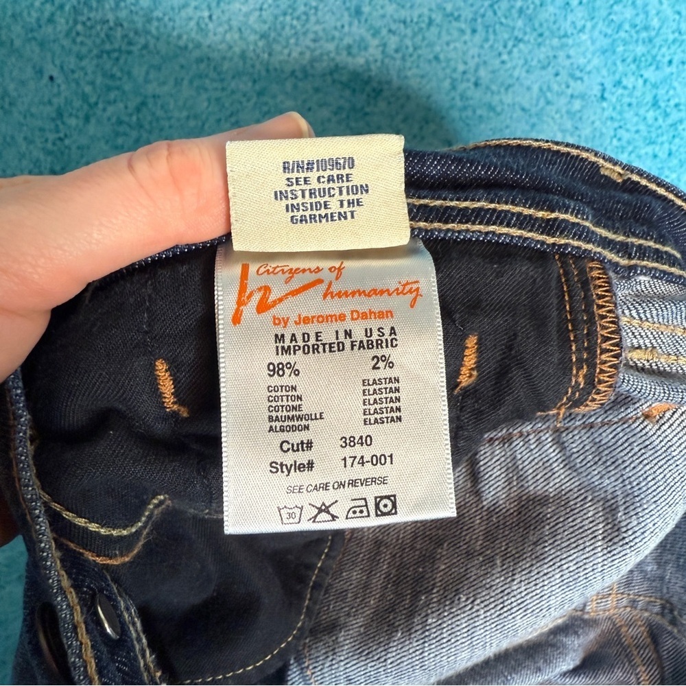 Women's Citizens of Humanity Jeans Sz 29 Low Rise Slim 30x25 Made In USA - Picture 9 of 15